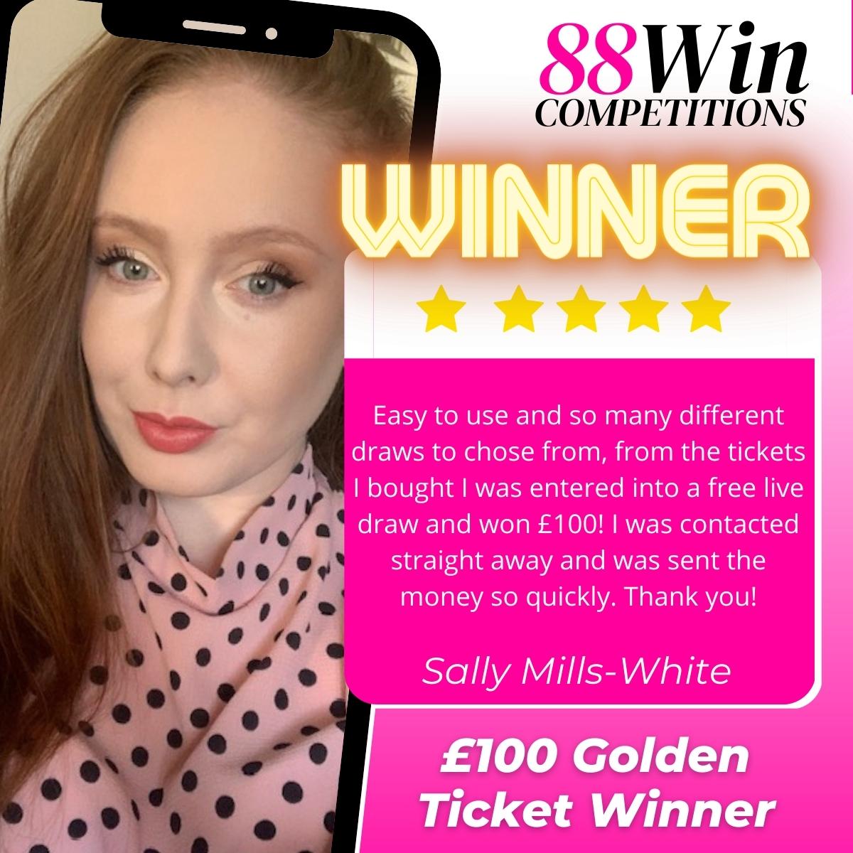 88Win Competitions £100 Golden Ticket Winner Photo