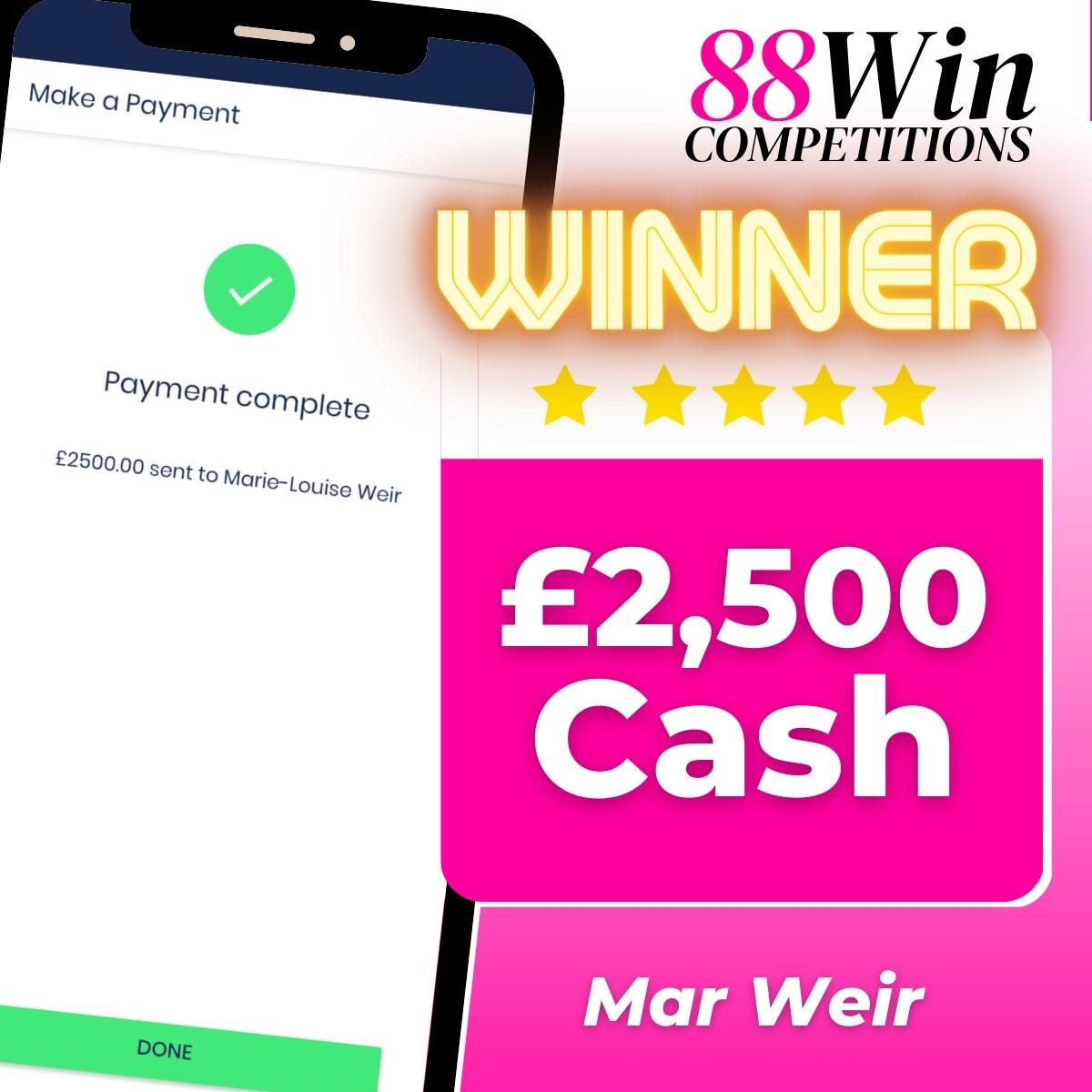 88Win Competitions £2,500 Winner Photo