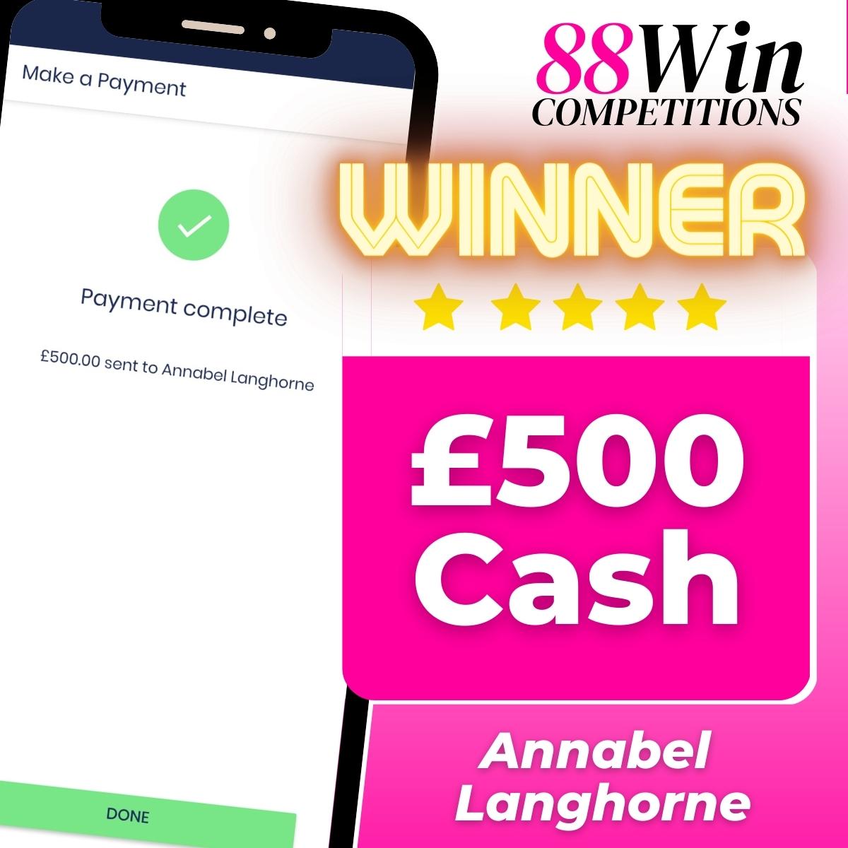 88Win Competitions £500 Winner Photo